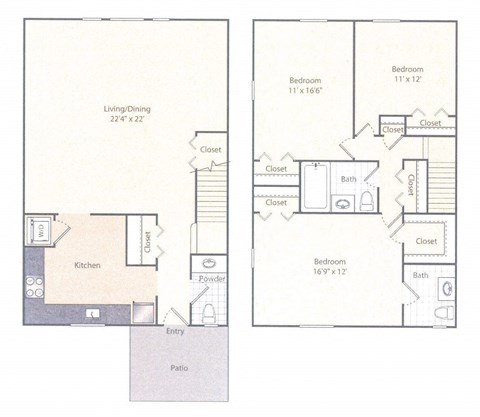 CTH1 Floor Plan at Amberleigh, Fairfax, VA, 22031
